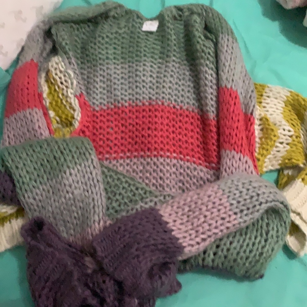 Multicolor cardigan calf length